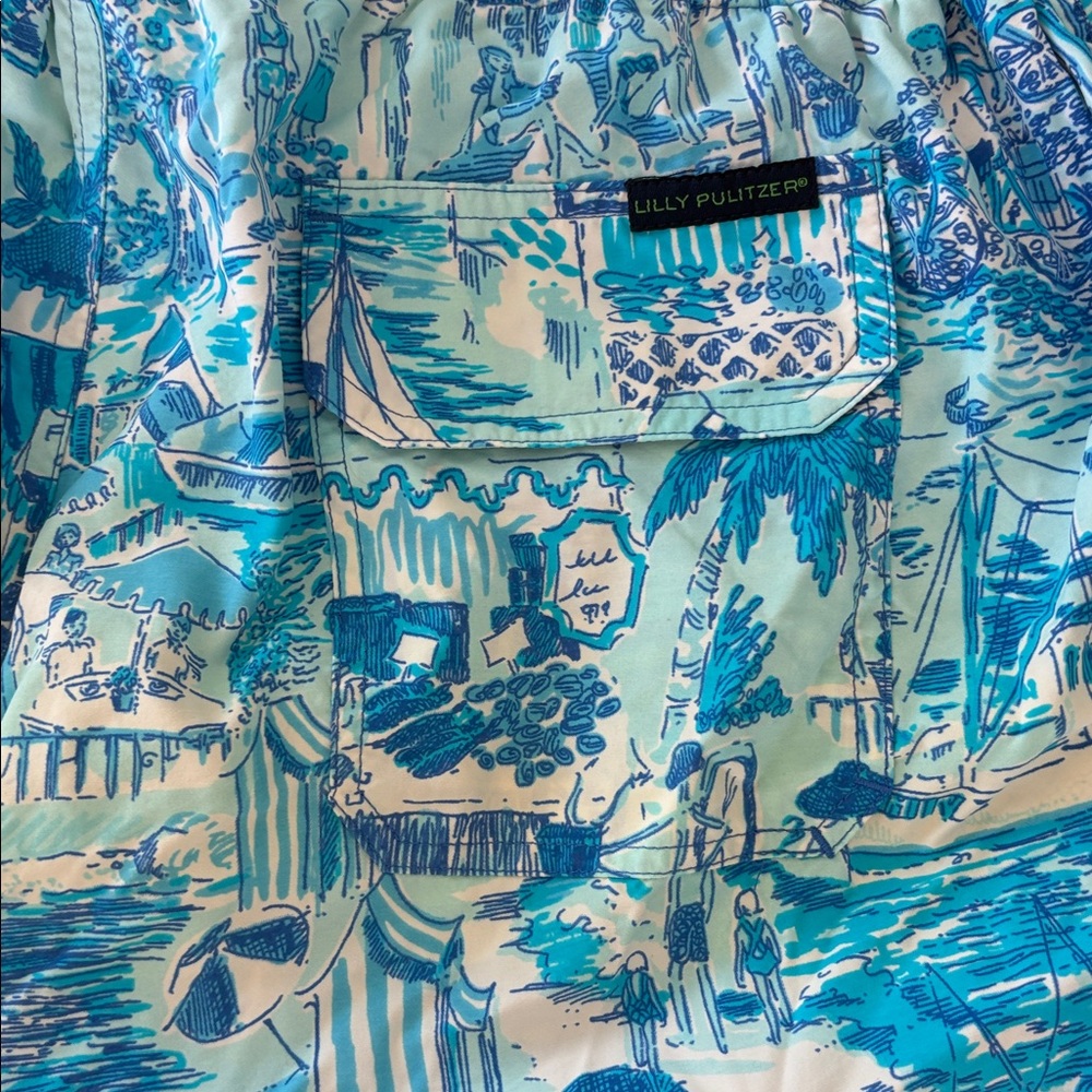 Lilly Pulitzer Men’s Capri Trunk Fresh Catch Toile, size Large. - Picture 3 of 5